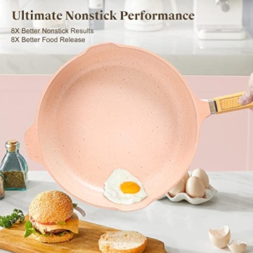 YIIFEEO Granite Nonstick Pots and Pans Set - 16 PCS