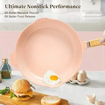 YIIFEEO Granite Nonstick Pots and Pans Set - 16 PCS