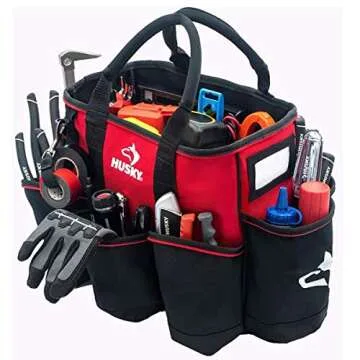 Husky 14 in. Durable Supply Bag for Tools and Crafts