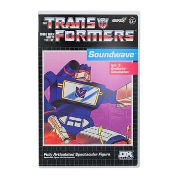 Super7 Transformers Deluxe Soundwave (VHS) - 7" Transformers Action Figure with Accessories Classic Cartoon Collectibles and Retro Toys