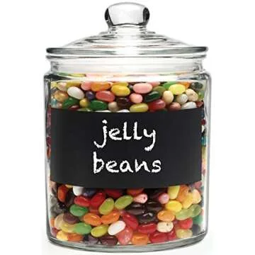 Circleware Large 1.1 Gallon Mason Jar Chalkboard Glass Canister with Lid and Handle, Kitchen Glassware Food Beverage Preserving Container.