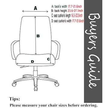 Deisy Dee Computer Office Chair Covers for Stretch Rotating Mid Back Chair Slipcovers Cover ONLY Chair Covers C162 (Green Leaves)