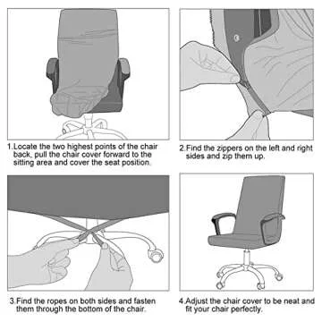 Deisy Dee Computer Office Chair Covers for Stretch Rotating Mid Back Chair Slipcovers Cover ONLY Chair Covers C162 (Green Leaves)