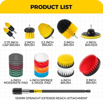 Holikme 23-Pack Drill Brush Set for Efficient Cleaning