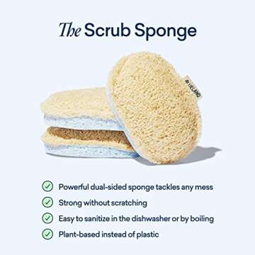 BLUELAND Scrub Sponge 3-Pack for Eco-Friendly Cleaning