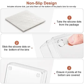 SMARTAKE Clear Plastic Drawer Organizers Set - 6 PCS