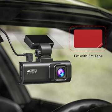 REDTIGER Adhesive and Electrostatic Stickers for Dash Cam Mounting, Strong Bond to Car Windshield, N...