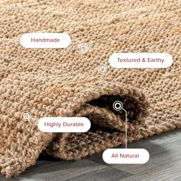 nuLOOM Ashli Jute Area Rug 10x13 Natural Eco-Friendly
