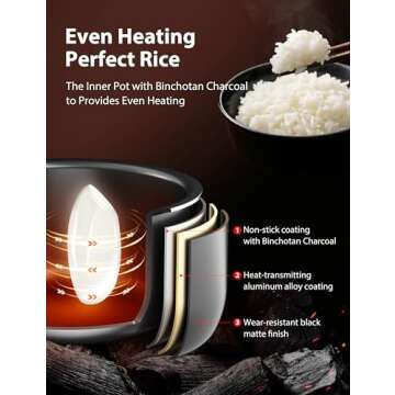 TOSHIBA 3-Cup Rice Cooker with LCD Display & 8 Functions