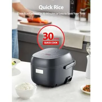 TOSHIBA 3-Cup Rice Cooker with LCD Display & 8 Functions