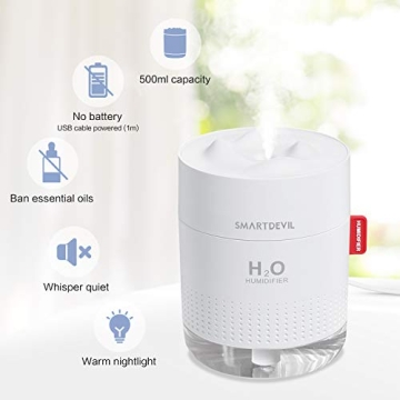 SmartDevil Small Humidifiers for Home and Office Comfort