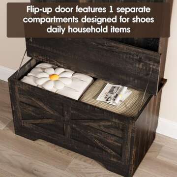 Maupvit 71" Entryway Hall Tree, Wood Entryway Furniture with Storage Bench, 3-in-1 Coat Rack with 5 Hanging Hooks, Home Mud Room Organizer with Storage and Seating for Hallway Front Door Entrance