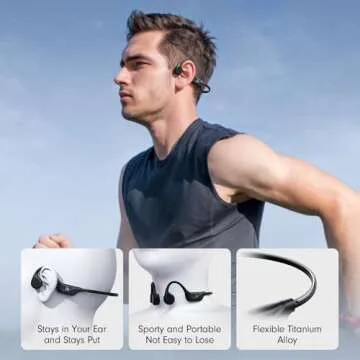MRYTKY Bone Conduction Headphones,Open Ear Headphones Bluetooth5.4 with Mic,Wireless Headphones 10H Playtime, Waterproof Sport Headphones Suitable for Running,Cycling, Outdoor Sports Black