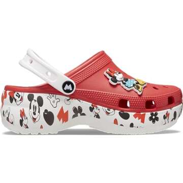 Chic Crocs Women's Disney Minnie Mouse Platform Clogs