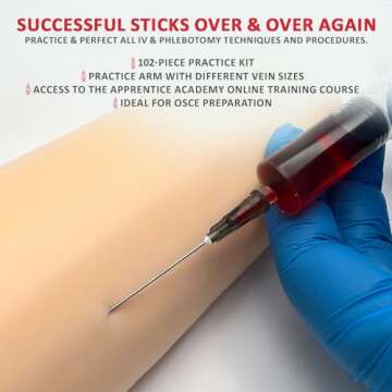 Apprentice Doctor IV & Phlebotomy Practice Kit with Online Training for Nurses & Phlebotomists. Prac...