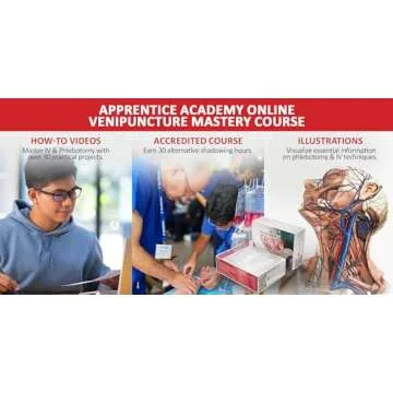 Apprentice Doctor IV & Phlebotomy Practice Kit with Online Training for Nurses & Phlebotomists. Practice & Perfect Venepuncture Skills Before Working on Real People (Updated Venipuncture Kit)