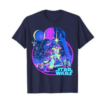 Star Wars Classic Bright Neon Poster Art Disney+ T-Shirt