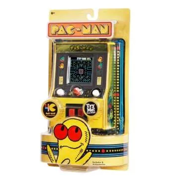 Basic Fun Arcade Classics - Pac-Man Color LCD Retro Mini Arcade Game, 2 Players, Yellow