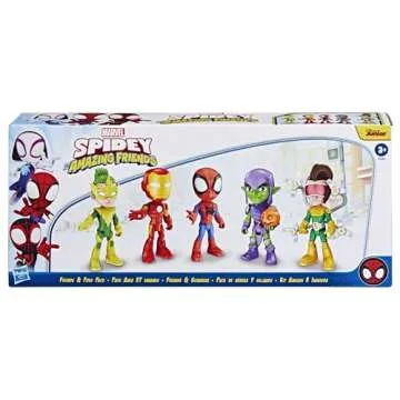 Spidey and his Amazing Friends Marvel, Friends & Foes Pack, 5 Action Figures, 4-Inch, Preschool Supe...