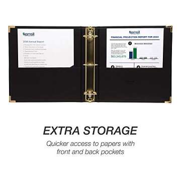 Samsill Executive 3 Ring Binder for Business Professionals