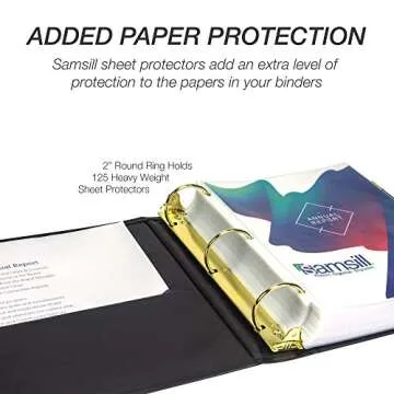 Samsill Executive 3 Ring Binder for Business Professionals