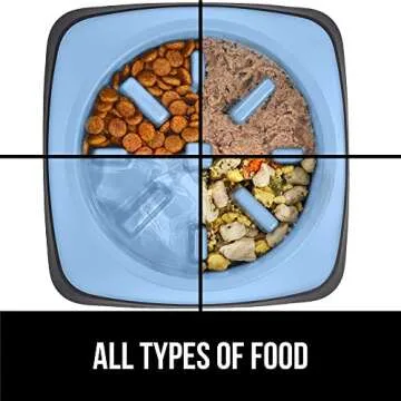 GORILLA GRIP Slow Feeder Dog and Cat Bowls, Interactive Puzzle Toy for Dogs and Cats Food Training, Keeps Pets Busy and Prevents Puppy Overeating, Large, Small Breeds, 100% BPA Free, 2 Cup Light Blue