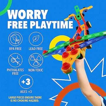 ETI Toys STEM Learning Original Educational Construction Engineering Building Blocks Set for 3, 4 and 5+ Year Old Boys & Girls | Creative Fun Building Toys for Kids Kit, STEM Toys Gift (101 PCS)