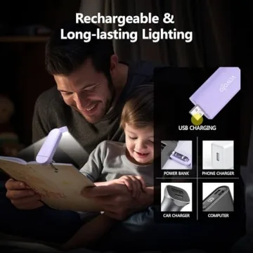 VAVOFO Rechargeable Book Light, Eye-Care LED 6 Modes