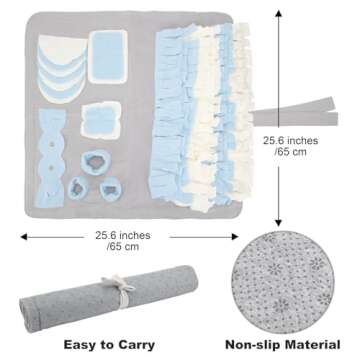 Routesun Snuffle Mat for Dogs, S Size 25.6" x 25.4" for Small Breed Dogs, Non-Slip&Durable&Machine Washable Interactive Sniff mat for Pets, Encourage Pet’s Natural Foraging Skill.