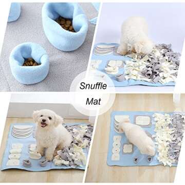 Routesun Snuffle Mat for Dogs, S Size 25.6" x 25.4" for Small Breed Dogs, Non-Slip&Durable&Machine Washable Interactive Sniff mat for Pets, Encourage Pet’s Natural Foraging Skill.