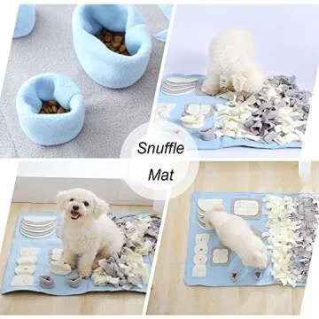 Routesun Snuffle Mat for Dogs, S Size 25.6" x 25.4" for Small Breed Dogs, Non-Slip&Durable&Machine Washable Interactive Sniff mat for Pets, Encourage Pet’s Natural Foraging Skill.