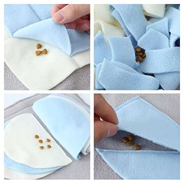 Routesun Snuffle Mat for Dogs, S Size 25.6" x 25.4" for Small Breed Dogs, Non-Slip&Durable&Machine Washable Interactive Sniff mat for Pets, Encourage Pet’s Natural Foraging Skill.