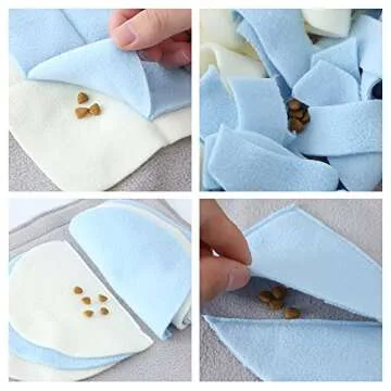 Routesun Snuffle Mat for Dogs, S Size 25.6" x 25.4" for Small Breed Dogs, Non-Slip&Durable&Machine Washable Interactive Sniff mat for Pets, Encourage Pet’s Natural Foraging Skill.