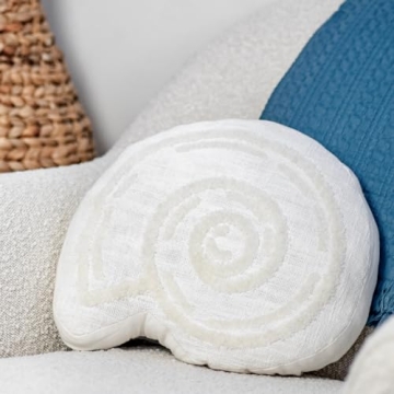 Stylish Ivory Seashell Pillow for Coastal Home Decor
