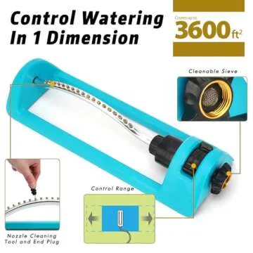 Lawn Sprinkler with Brass Nozzles for Garden Coverage