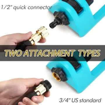 Lawn Sprinkler with Brass Nozzles for Garden Coverage