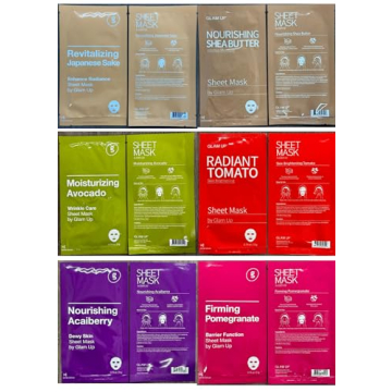 GLAM UP Premium Facial Sheet Mask 12 Combo (Pack of 12) | Clean Face Masks Skincare, Hydrating Face Masks, Moisturizing, Soothing, Beauty Mask For All Skin Type Variety Beauty Mask Set