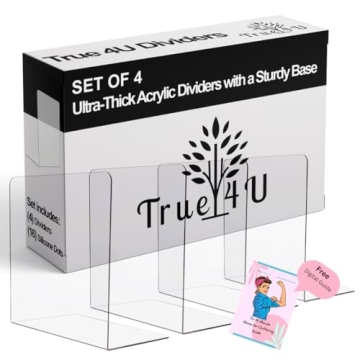 4 Pack, Acrylic Shelf Dividers for Closet Organization, Clear Tall Shelf Dividers, Extra Deep, Easy ...