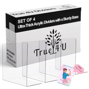 Premium 4 Pack Acrylic Shelf Dividers for Home Organization