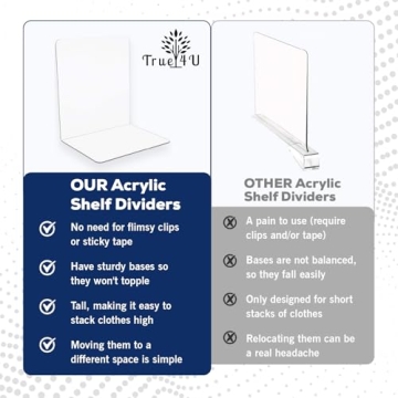 Acrylic Shelf Dividers for Easy Closet Organization