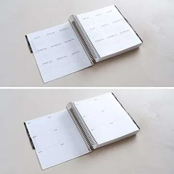 7" x 9" 12 Month Platinum Coiled Focused Weekly Teacher Lesson Planner (Aug 2022 - July 2023) - Harbor Vegan Leather Cover - 232 Pages Total. 80 Lb. Thick Mohawk Paper by Erin Condren.