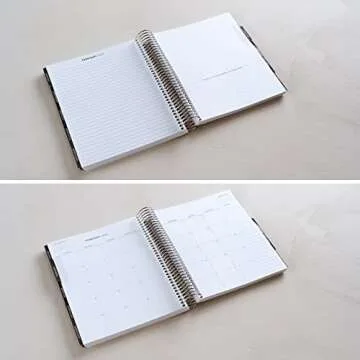 7" x 9" 12 Month Platinum Coiled Focused Weekly Teacher Lesson Planner (Aug 2022 - July 2023) - Harbor Vegan Leather Cover - 232 Pages Total. 80 Lb. Thick Mohawk Paper by Erin Condren.