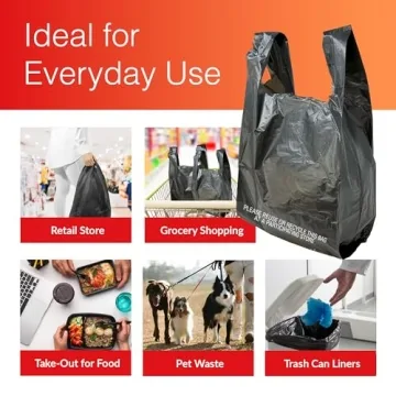 Reli T-Shirt Bags 300 Count Perfect for Grocery and Retail