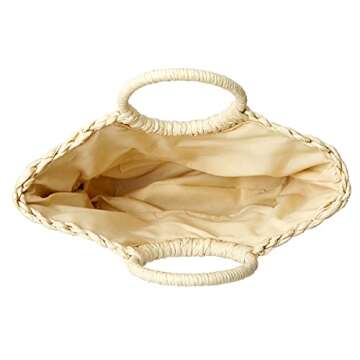 Epsion Womens Large Straw Beach Tote Bag Hobo Summer Handwoven Bags Purse wth Pom Poms (G-Khaki)