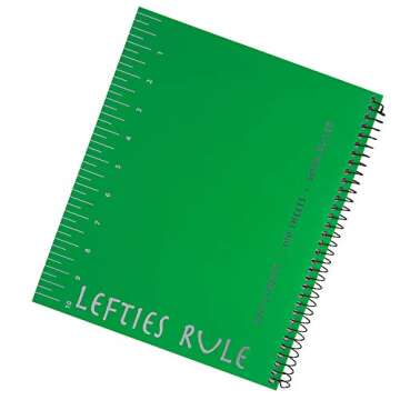 2 Left-Handed "Lefties Rule" Wide Ruled Notebooks Plus 3 Left-Handed Visio Pens, Assorted Colors