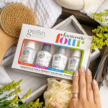 Gelish Essential Fantastic Four Kit – pH Bond Nail Prep, Foundation Base Gel, Top It Off Sealer Ge...