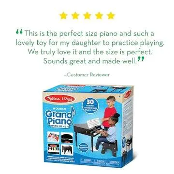 Melissa & Doug Classic Grand Piano with 30 Keys for Kids