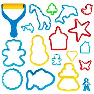 KIDDY DOUGH 40 Pack of Birthday Party Favors Bulk Dough & Clay Pack - Includes Molded Animal Shaped Lids + 40 Shapes & Numbers Dough Tools - Holiday Edition - (1oz Tubs - 40oz Total), Multi Color