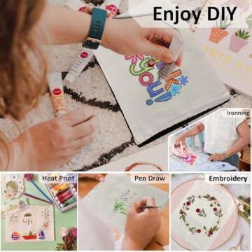 Koolmox Zipper Pouch Canvas 9x7, 20 Pack Canvas Pouch with Zipper, Cotton Canvas Pouch for Embroidery, Tie Dye, Marker and Circuit Projects, Beige Blank Bulk Travel Bags