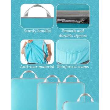 Compression Packing Cubes Set for Space Saving Travel